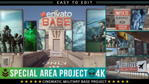 پروژه افترافکت نمایش عناوین با موضوع نظامی Cinematic Military Base Titles