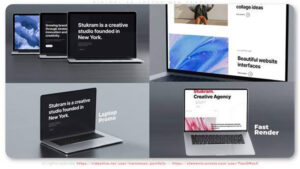 پروژه افترافکت تیزر تبلیغاتی با لپ تاپ Minimal 3D Laptop Web Promo