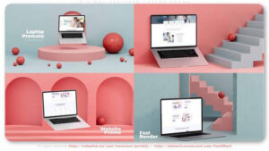 پروژه افترافکت تیزر تبلیغاتی با لپ تاپ Minimal Designer Laptop Promo