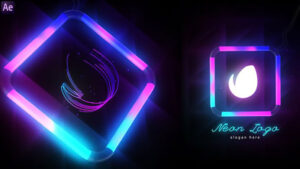 پروژه افترافکت نمایش لوگو نئونی Neon Logo Reveal