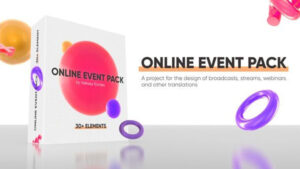 پروژه افترافکت اجزای ویدیوی تبلیغاتی همایش آنلاین Online Event Pack