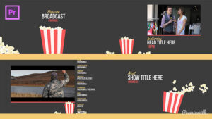 پروژه پریمیر اجزای ویدیویی برودکست Popcorn Broadcast Package