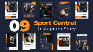 پروژه افترافکت مجموعه استوری اینستاگرام ورزشی Sport Centre Instagram Story Pack