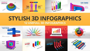 پروژه افترافکت اینفوگرافیک سه بعدی Stylish 3D Infographics