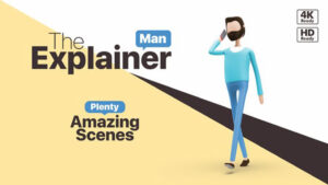 پروژه افترافکت ساخت تیزر تبلیغاتی با کاراکتر مرد کارتونی The Explainer Man