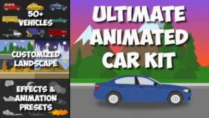 پروژه افترافکت مجموعه انیمیشن کارتونی ماشین Ultimate Animated Car Kit