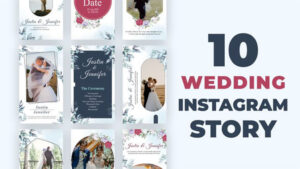 پروژه افترافکت مجموعه استوری عروسی Wedding Instagram Story Pack