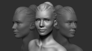 آموزش اسکالپت سه بعدی صورت زن در زیبراش Sculpting a Realistic Female Face in ZBrush