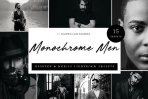پریست لایت روم Lightroom Presets – Monochrome Men