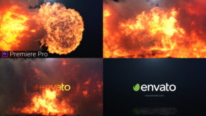 پروژه آماده پریمیر پرو نمایش لوگوی انفجار آتش
