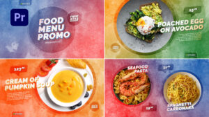 پروژه آماده پریمیر پرو تبلیغاتی منوی غذا | پریمیر پرو